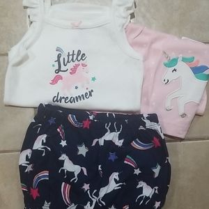 Baby girl size 3M unicorn outfit